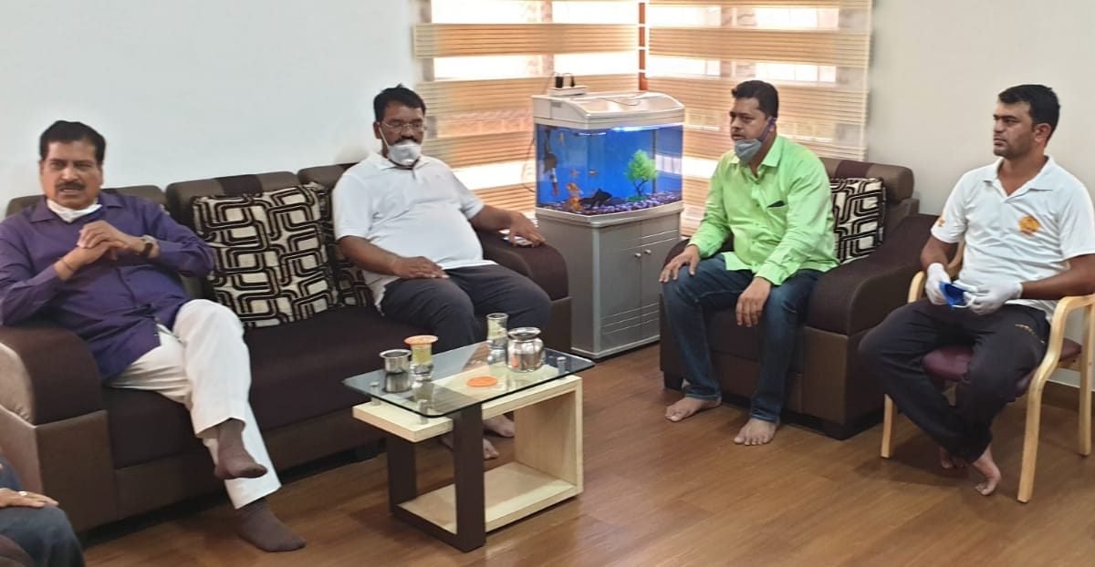 Meeting with Hon Minister Suresh Angadi and MLA Anil Benke at my Office.